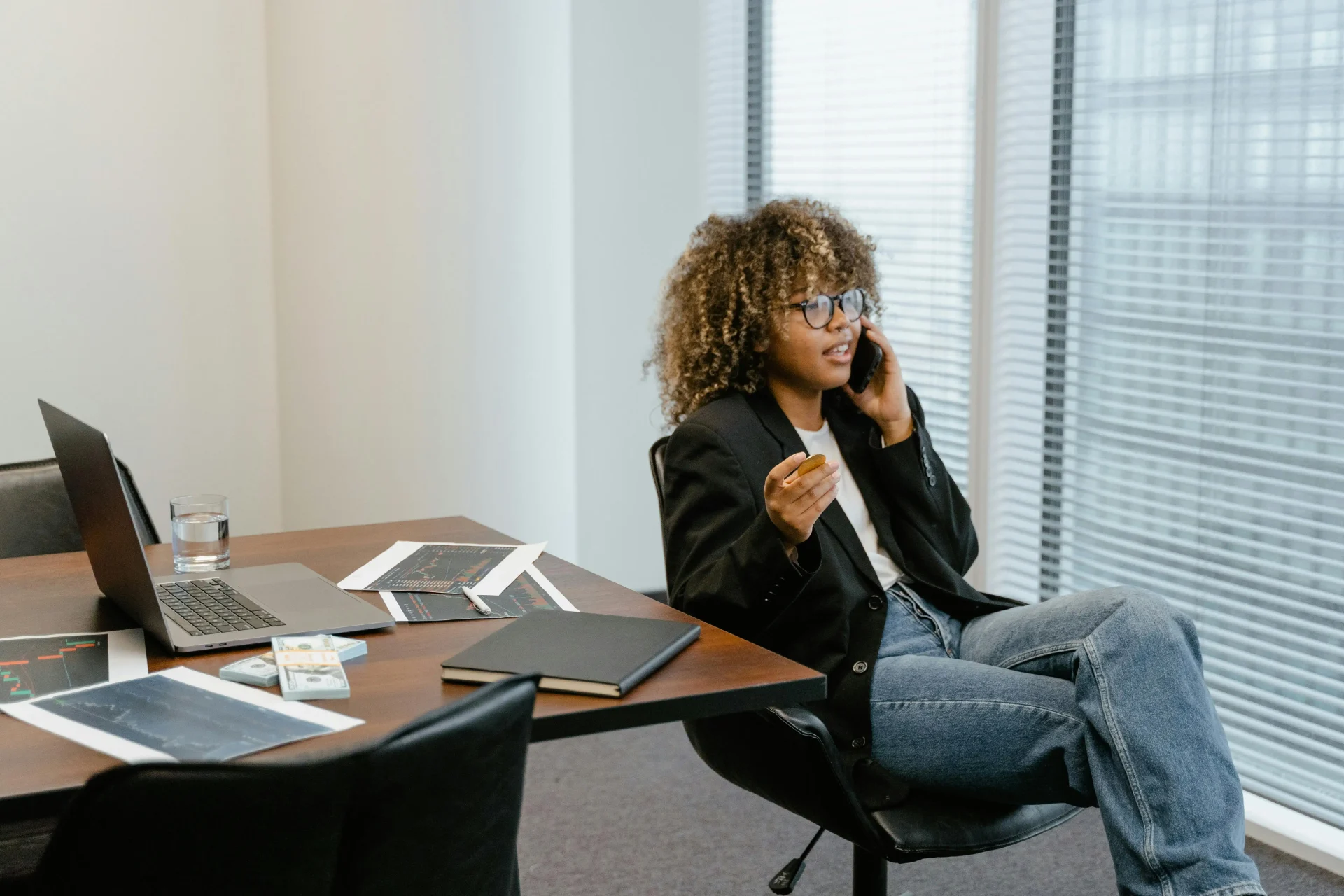 woman working on a desk