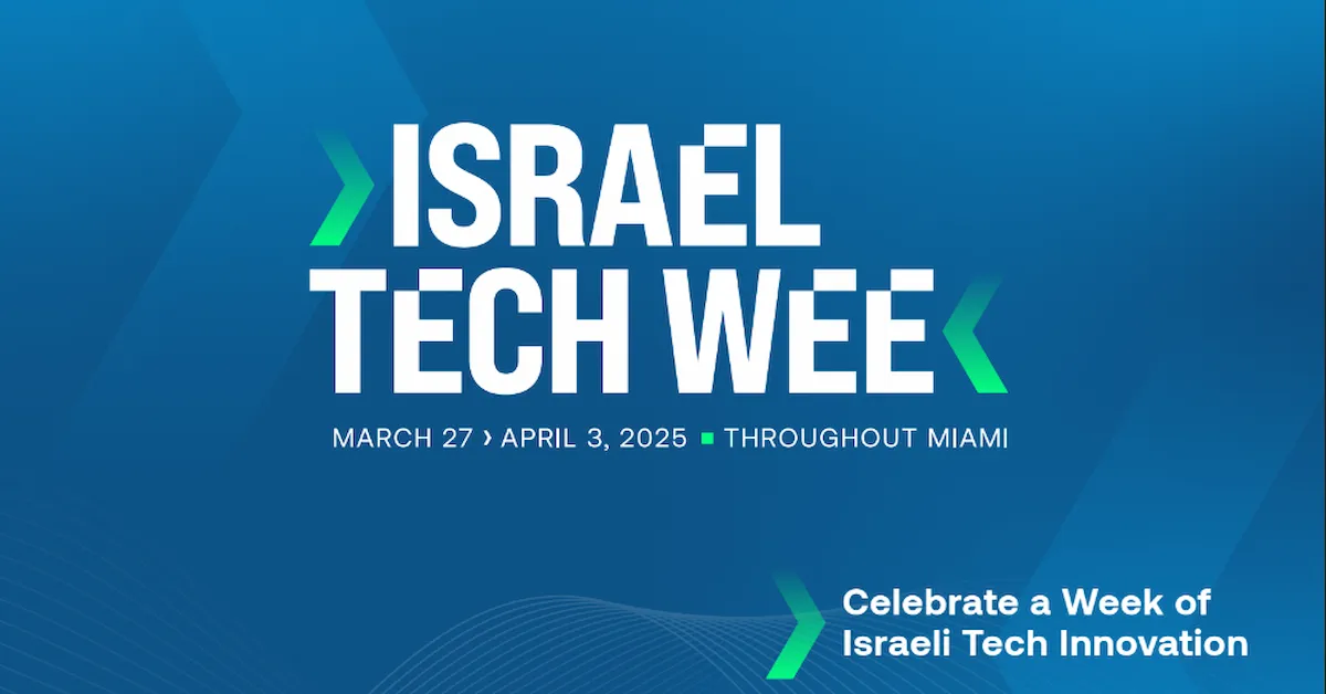 "Israel Tech Week 2025: Miami hosts a global tech summit, March 27 - April 3. Explore innovation, collaboration, and more at The Lab Miami."