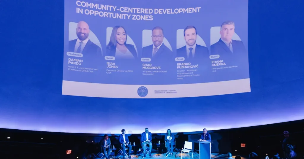 Community-centered development panel - public-private partnerships, financial innovation, and CRA engagement for inclusive growth.